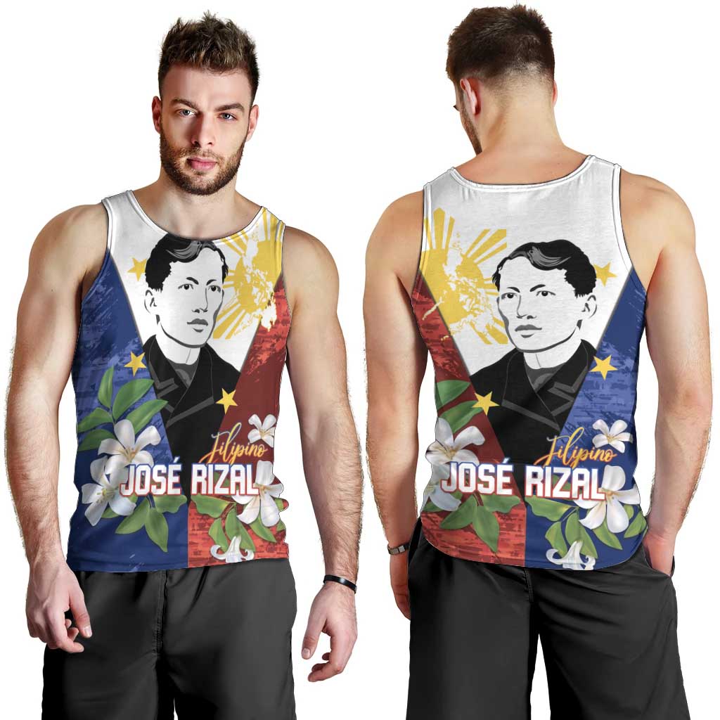 Philippines Rizal Day Men Tank Top Filipino Sampaguita Grunge Style - Wonder Print Shop