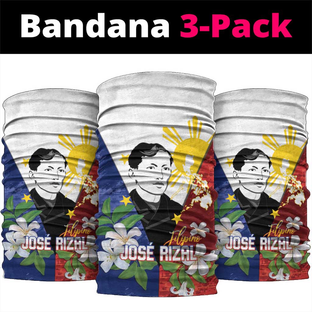 Philippines Rizal Day Neck Gaiter Filipino Sampaguita Grunge Style - Wonder Print Shop