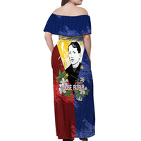 Philippines Rizal Day Off Shoulder Maxi Dress Filipino Sampaguita Grunge Style - Wonder Print Shop