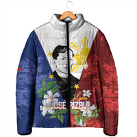 Philippines Rizal Day Padded Jacket Filipino Sampaguita Grunge Style - Wonder Print Shop