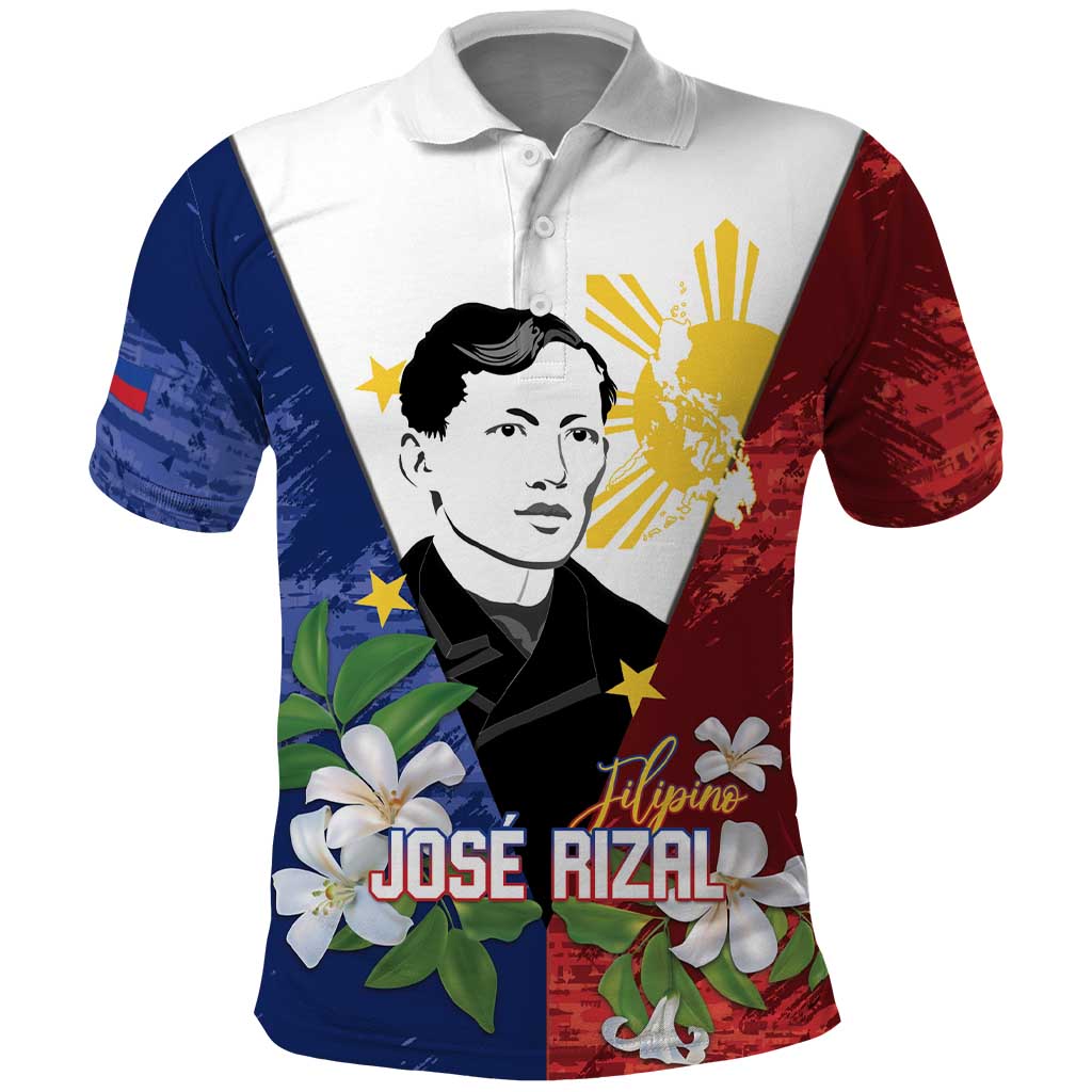 Philippines Rizal Day Polo Shirt Filipino Sampaguita Grunge Style - Wonder Print Shop