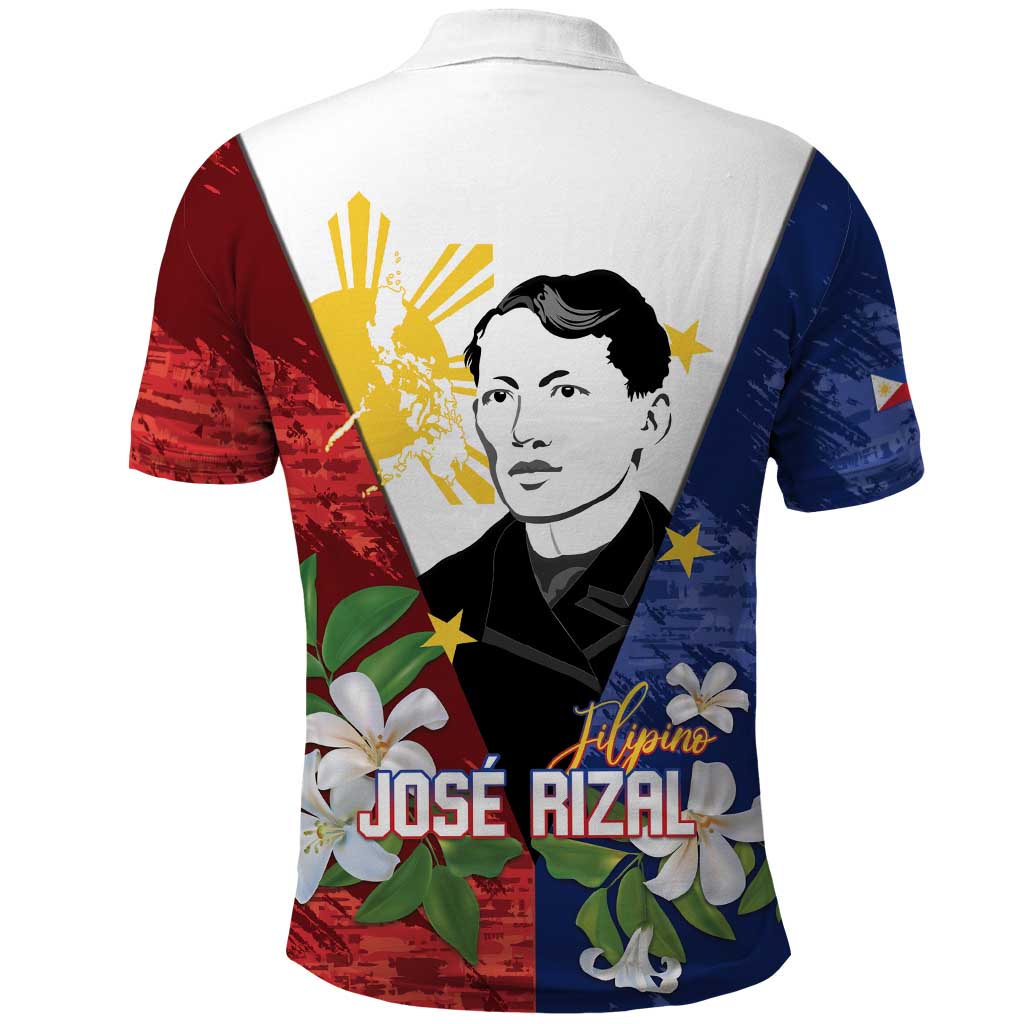 Philippines Rizal Day Polo Shirt Filipino Sampaguita Grunge Style - Wonder Print Shop