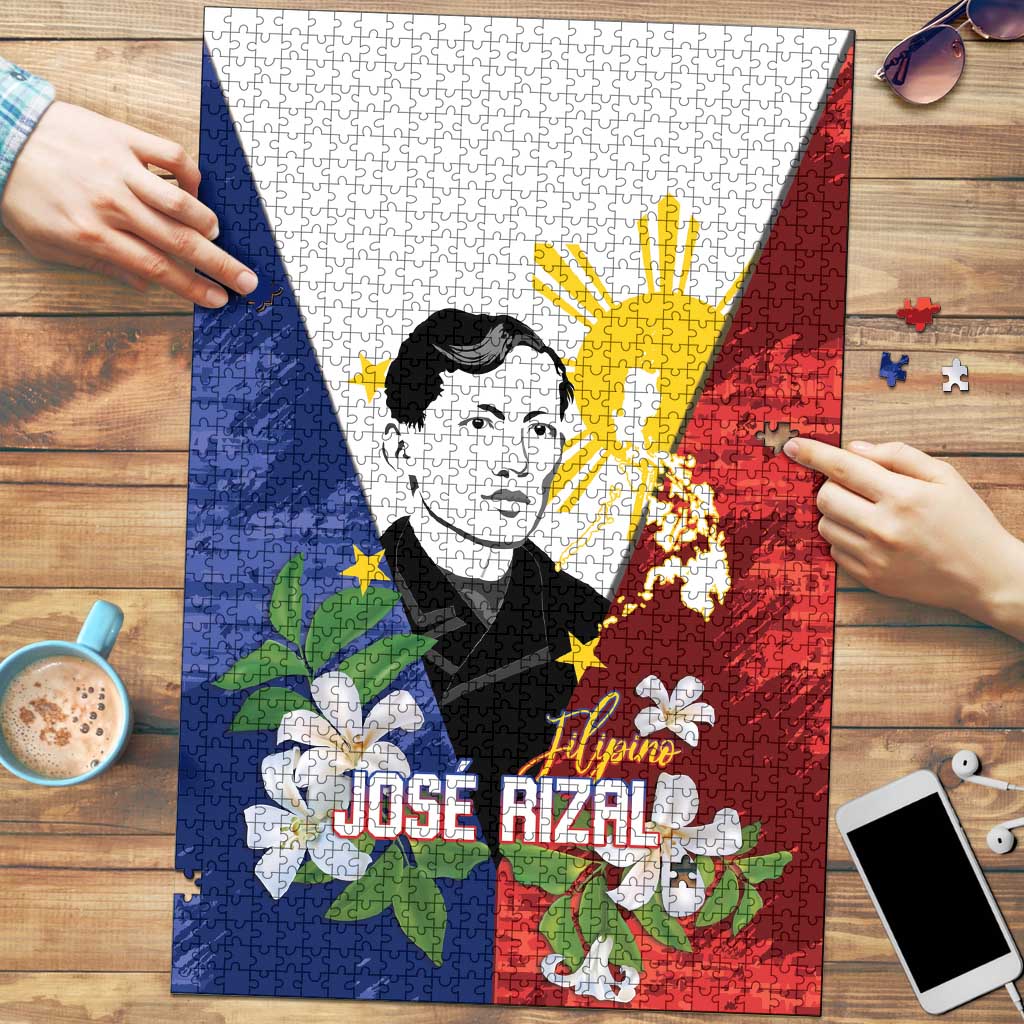 Philippines Rizal Day Puzzle Filipino Sampaguita Grunge Style - Wonder Print Shop
