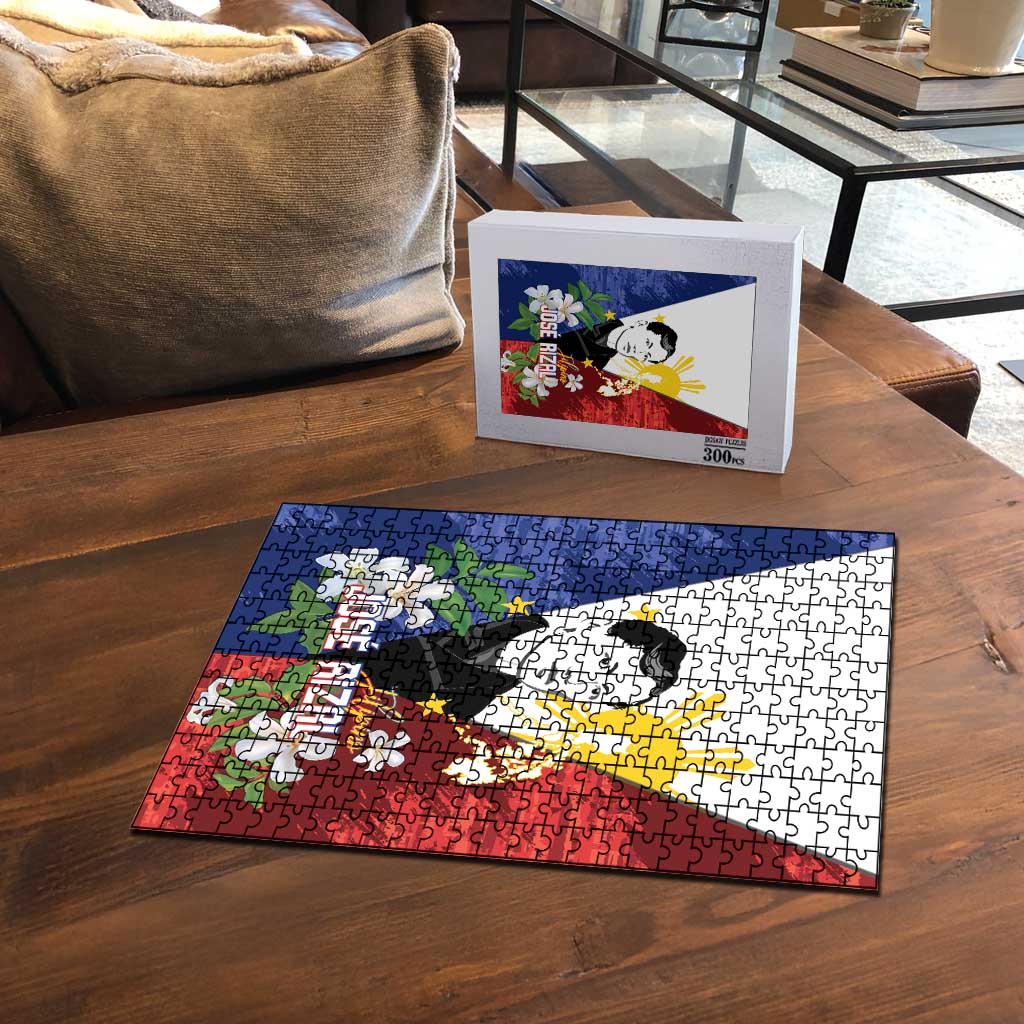 Philippines Rizal Day Puzzle Filipino Sampaguita Grunge Style - Wonder Print Shop