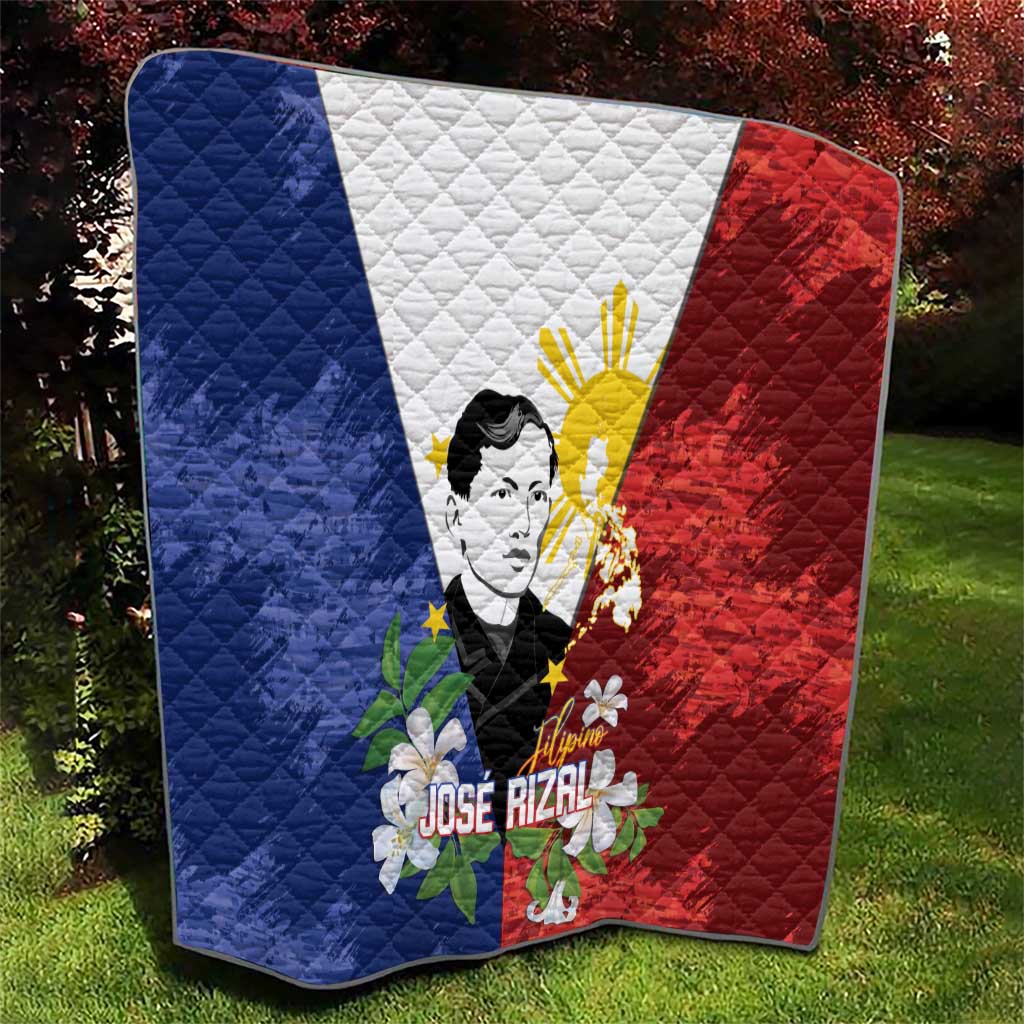 Philippines Rizal Day Quilt Filipino Sampaguita Grunge Style - Wonder Print Shop