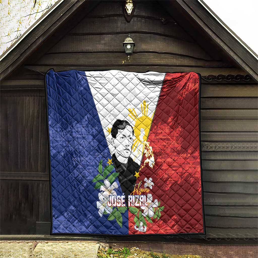 Philippines Rizal Day Quilt Filipino Sampaguita Grunge Style - Wonder Print Shop