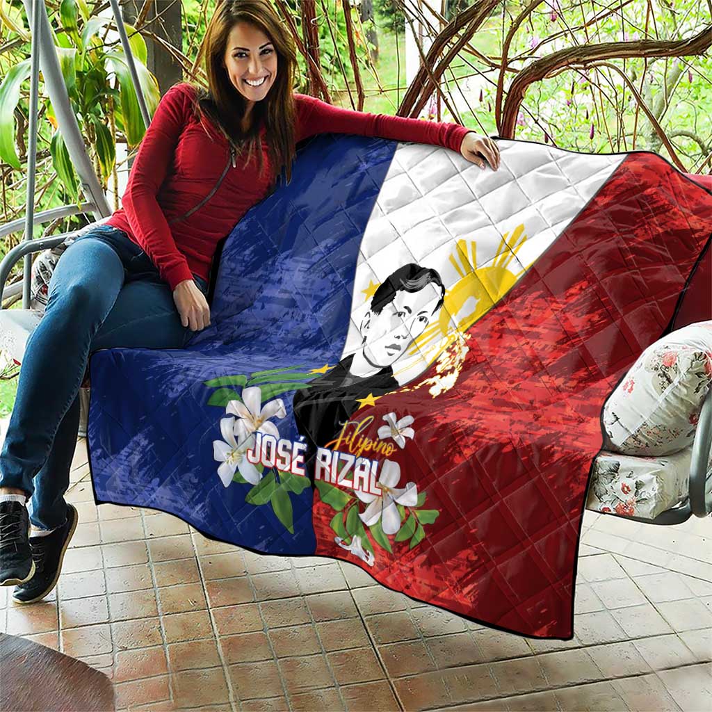Philippines Rizal Day Quilt Filipino Sampaguita Grunge Style - Wonder Print Shop