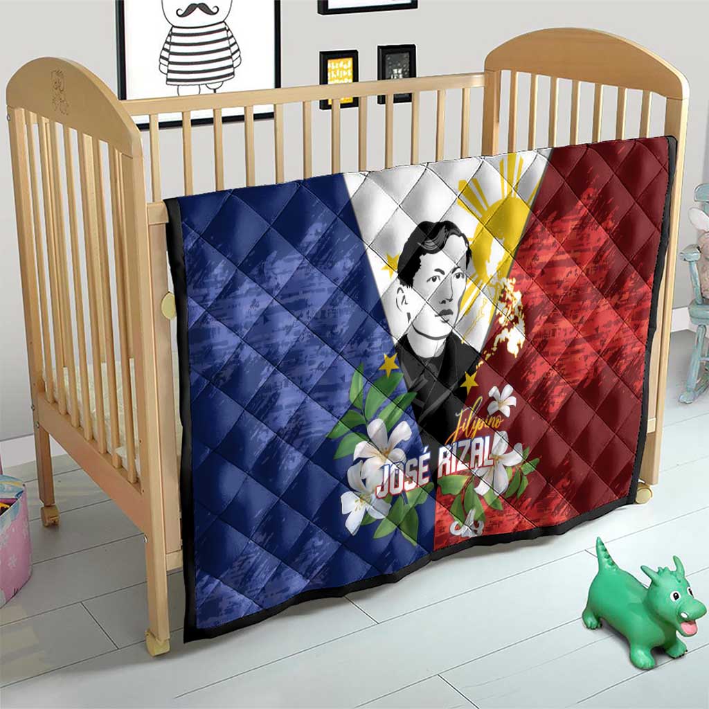 Philippines Rizal Day Quilt Filipino Sampaguita Grunge Style - Wonder Print Shop