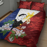 Philippines Rizal Day Quilt Bed Set Filipino Sampaguita Grunge Style - Wonder Print Shop