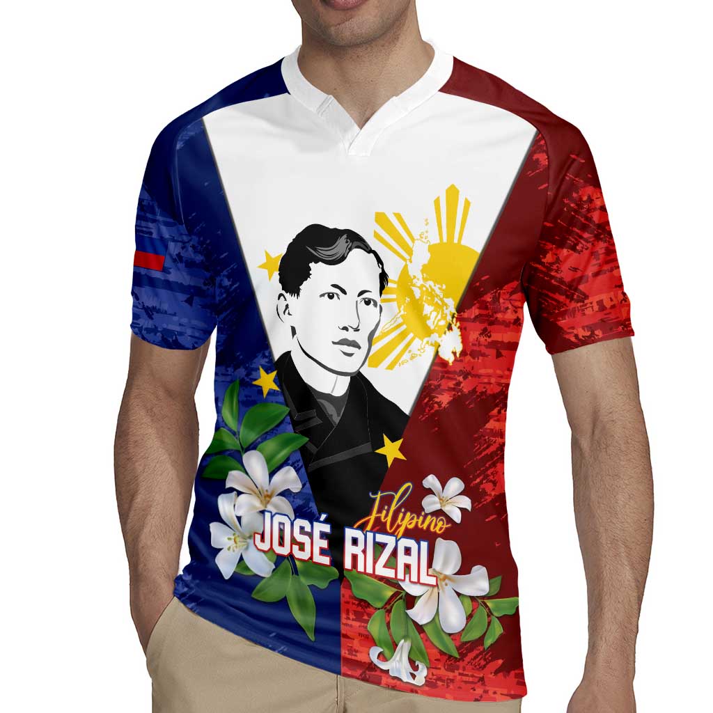 Philippines Rizal Day Rugby Jersey Filipino Sampaguita Grunge Style - Wonder Print Shop