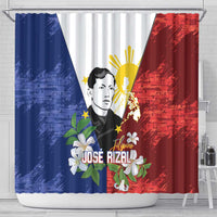 Philippines Rizal Day Shower Curtain Filipino Sampaguita Grunge Style - Wonder Print Shop