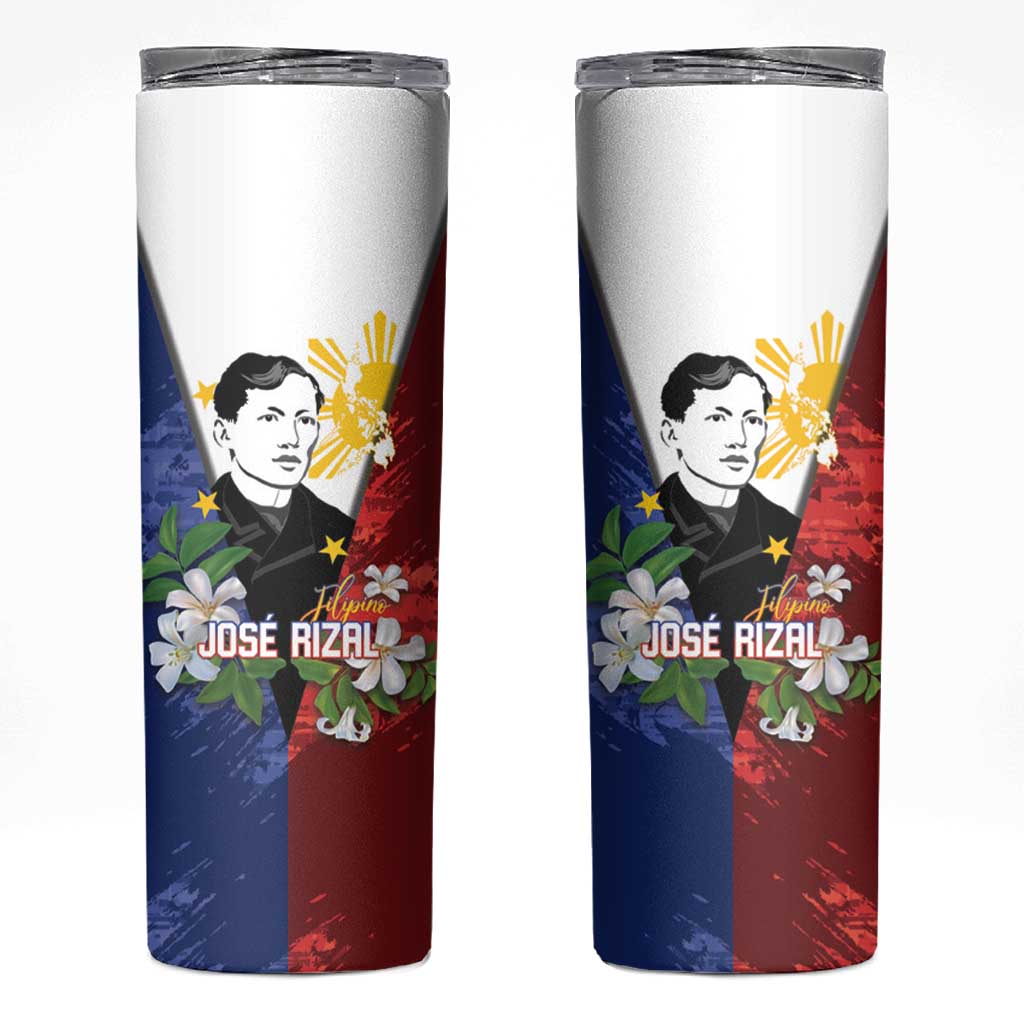 Philippines Rizal Day Skinny Tumbler Filipino Sampaguita Grunge Style - Wonder Print Shop