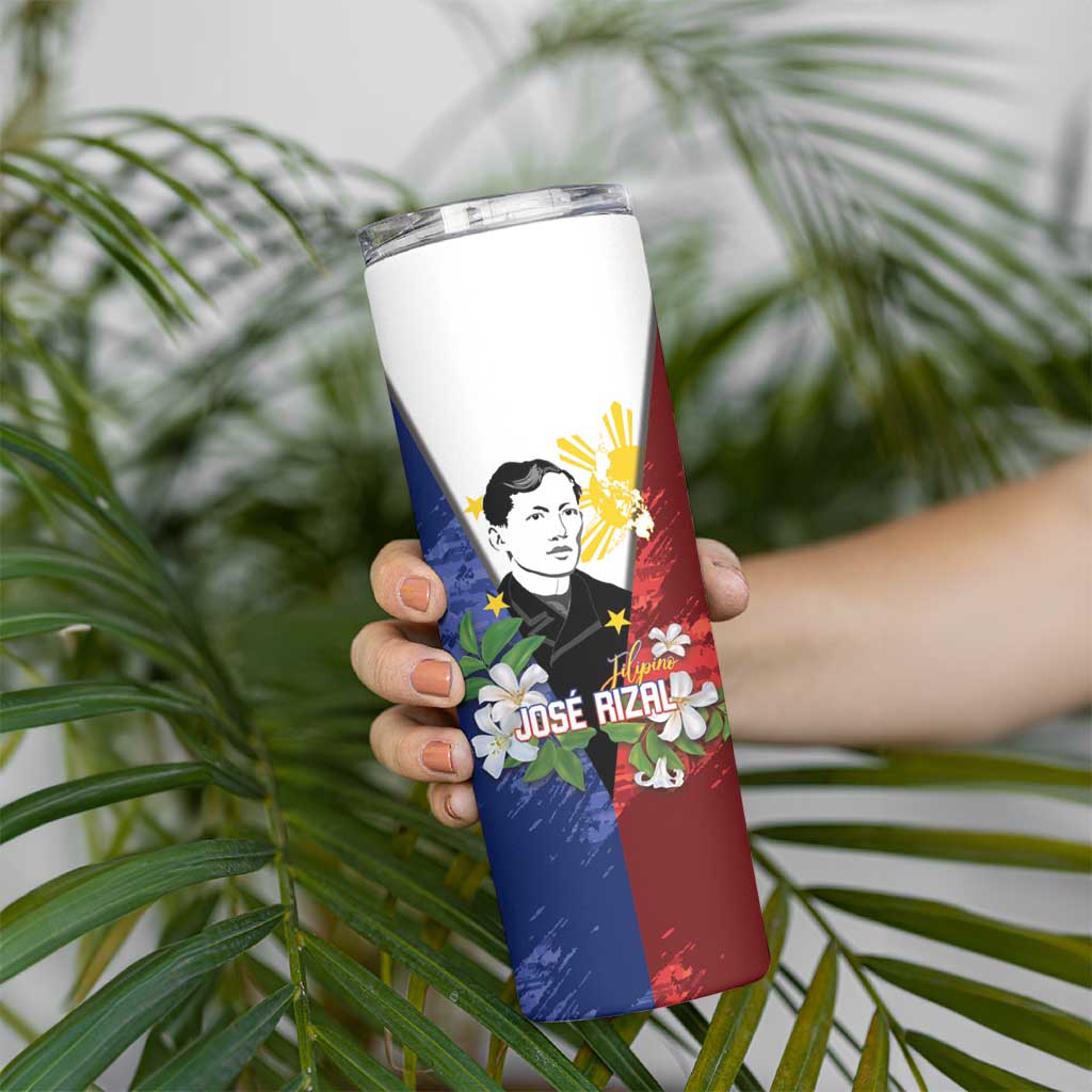 Philippines Rizal Day Skinny Tumbler Filipino Sampaguita Grunge Style - Wonder Print Shop