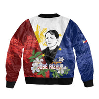 Philippines Rizal Day Sleeve Zip Bomber Jacket Filipino Sampaguita Grunge Style - Wonder Print Shop