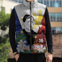Philippines Rizal Day Sleeveless Puffer Jacket Filipino Sampaguita Grunge Style - Wonder Print Shop