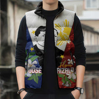 Philippines Rizal Day Sleeveless Puffer Jacket Filipino Sampaguita Grunge Style - Wonder Print Shop