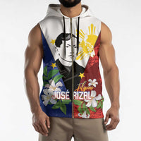 Philippines Rizal Day Sleeveless Zip Hoodie Filipino Sampaguita Grunge Style - Wonder Print Shop