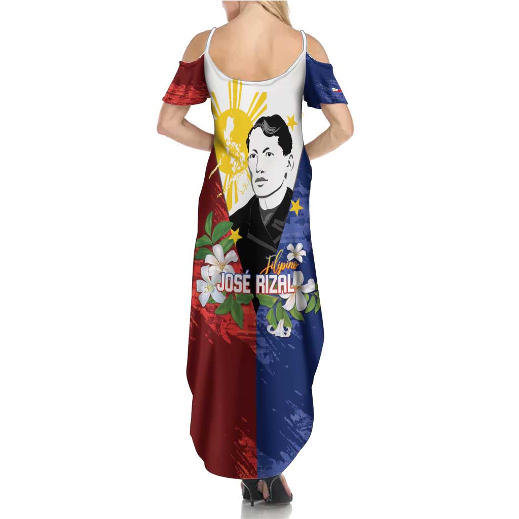 Philippines Rizal Day Summer Maxi Dress Filipino Sampaguita Grunge Style - Wonder Print Shop