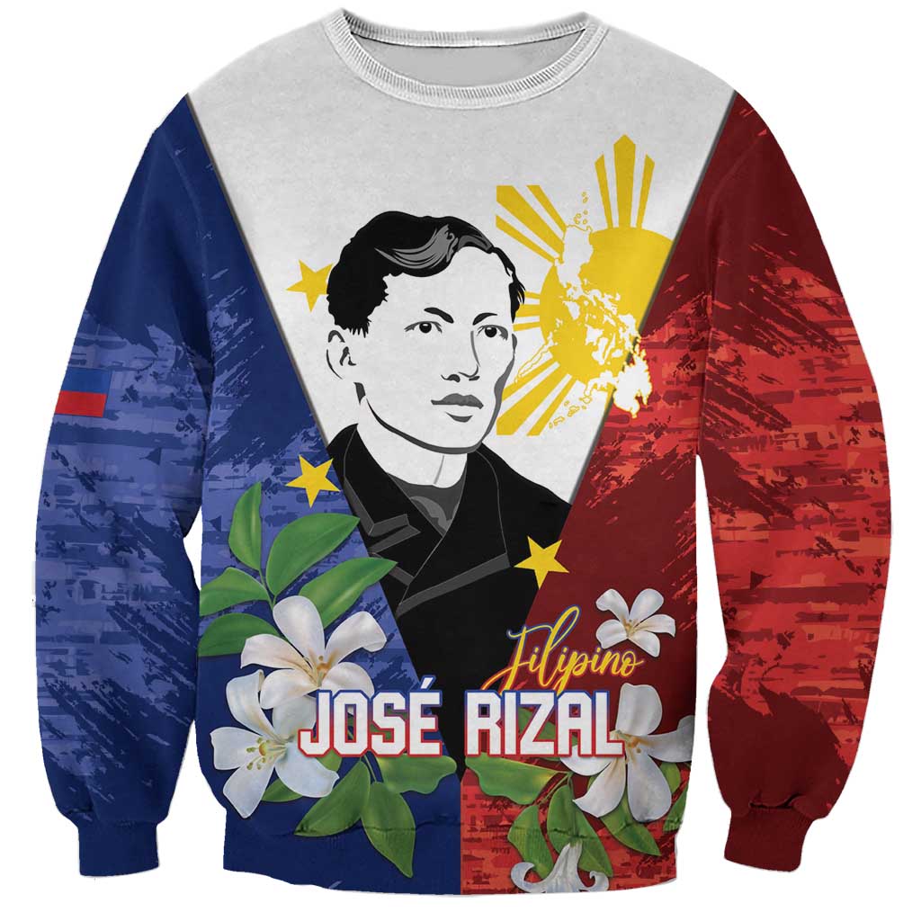 Philippines Rizal Day Sweatshirt Filipino Sampaguita Grunge Style - Wonder Print Shop