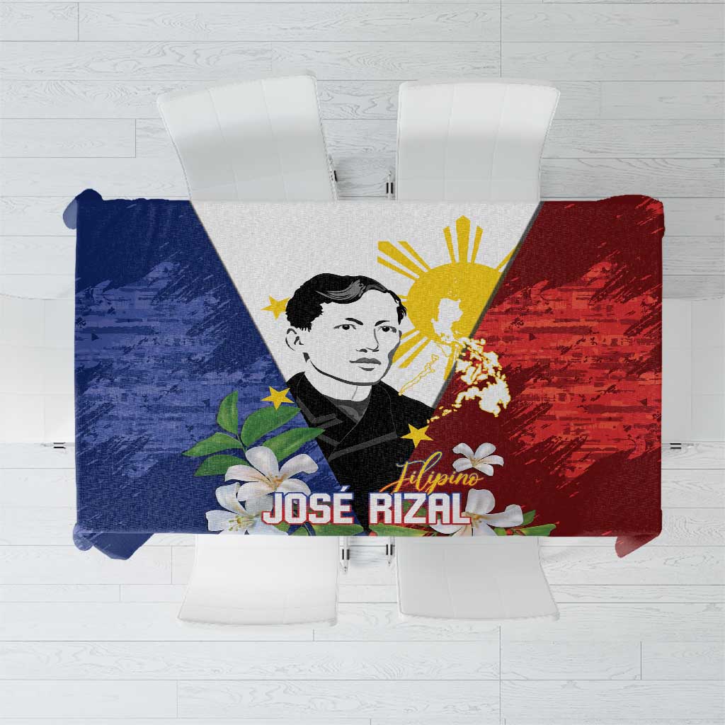 Philippines Rizal Day Tablecloth Filipino Sampaguita Grunge Style - Wonder Print Shop