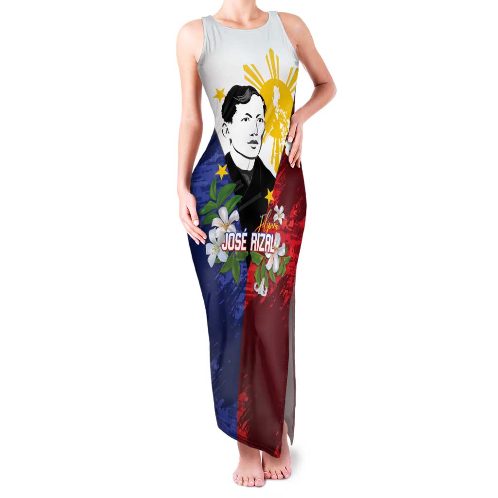 Philippines Rizal Day Tank Maxi Dress Filipino Sampaguita Grunge Style - Wonder Print Shop