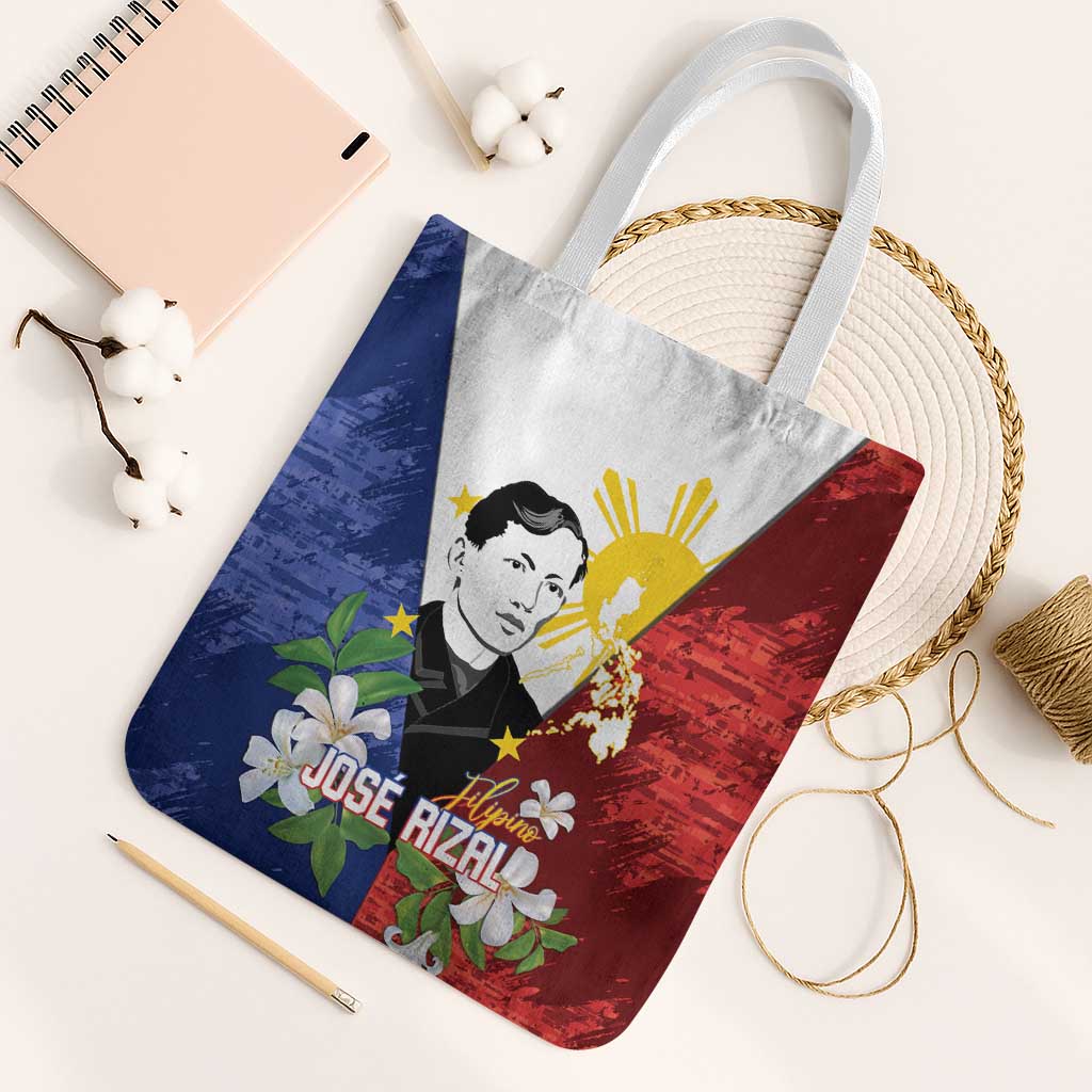 Philippines Rizal Day Tote Bag Filipino Sampaguita Grunge Style - Wonder Print Shop