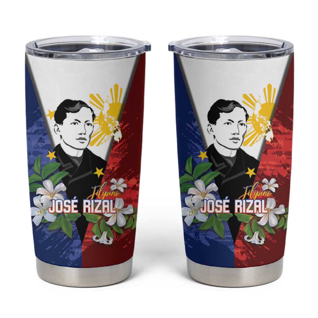 Philippines Rizal Day Tumbler Cup Filipino Sampaguita Grunge Style - Wonder Print Shop