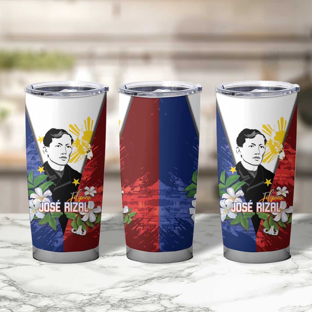 Philippines Rizal Day Tumbler Cup Filipino Sampaguita Grunge Style - Wonder Print Shop