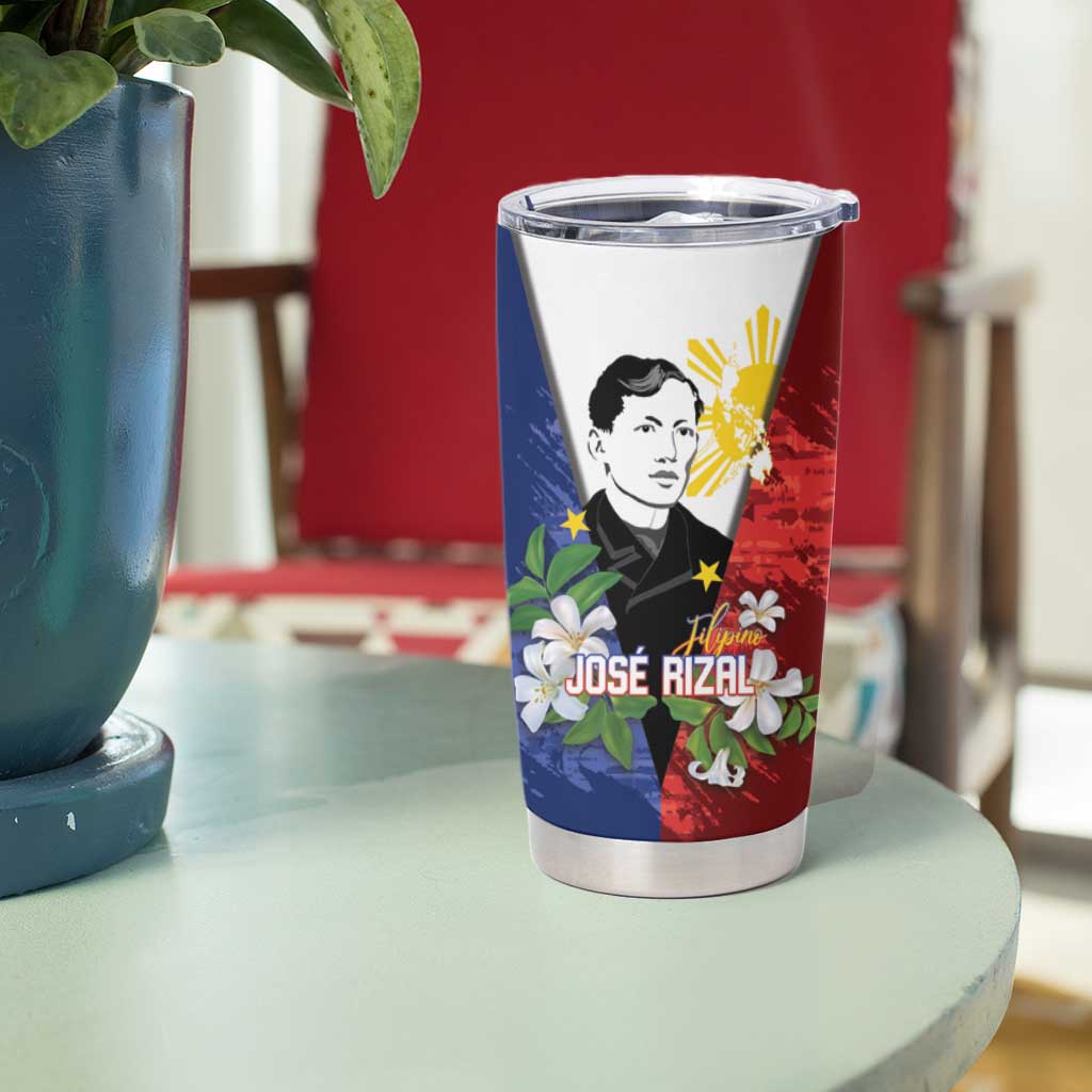 Philippines Rizal Day Tumbler Cup Filipino Sampaguita Grunge Style - Wonder Print Shop