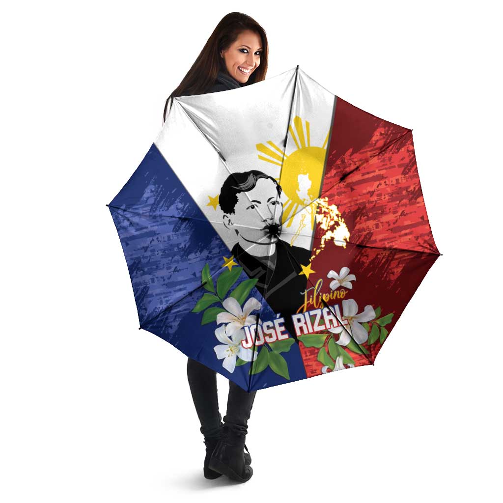 Philippines Rizal Day Umbrella Filipino Sampaguita Grunge Style - Wonder Print Shop