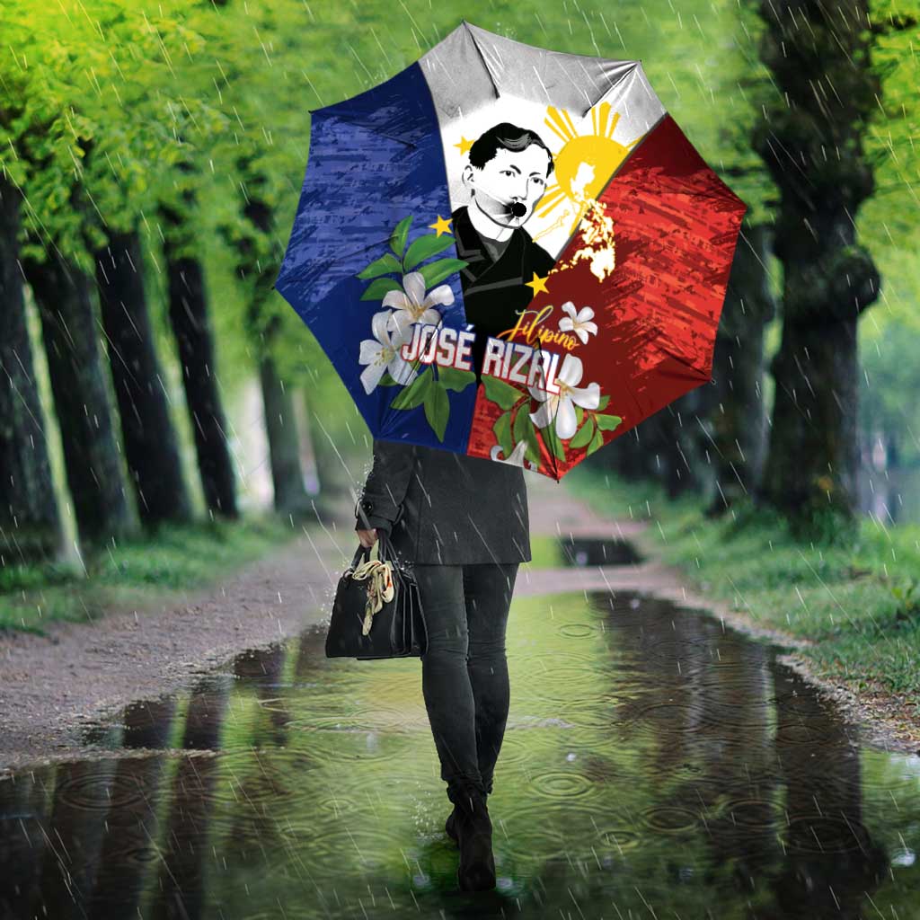 Philippines Rizal Day Umbrella Filipino Sampaguita Grunge Style - Wonder Print Shop