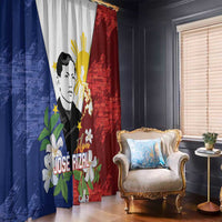 Philippines Rizal Day Window Curtain Filipino Sampaguita Grunge Style - Wonder Print Shop