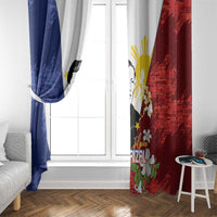 Philippines Rizal Day Window Curtain Filipino Sampaguita Grunge Style - Wonder Print Shop