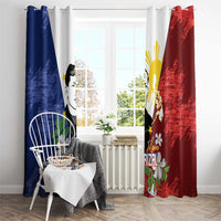 Philippines Rizal Day Window Curtain Filipino Sampaguita Grunge Style - Wonder Print Shop