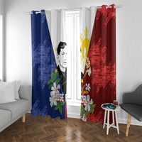 Philippines Rizal Day Window Curtain Filipino Sampaguita Grunge Style - Wonder Print Shop