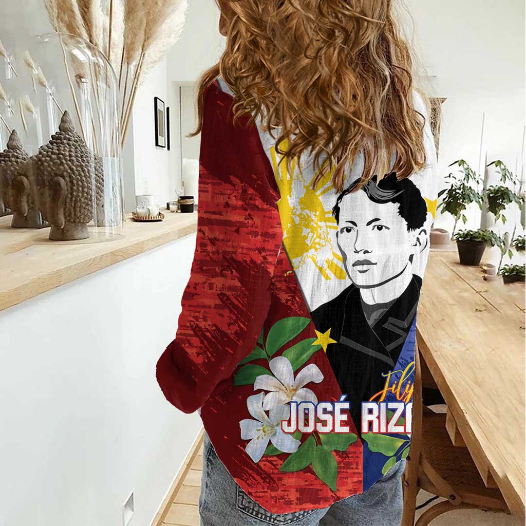 Philippines Rizal Day Women Casual Shirt Filipino Sampaguita Grunge Style - Wonder Print Shop