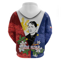 Philippines Rizal Day Zip Hoodie Filipino Sampaguita Grunge Style - Wonder Print Shop