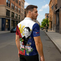 Philippines Rizal Day Zipper Polo Shirt Filipino Sampaguita Grunge Style - Wonder Print Shop
