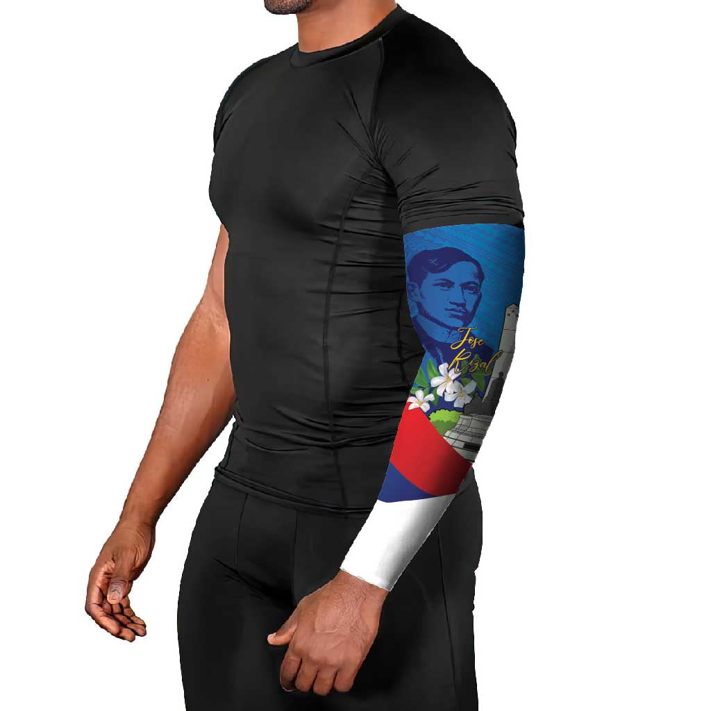 Philippines Rizal Day Arm Sleeves Filipino Motto Stella Polynesian Pattern - Wonder Print Shop