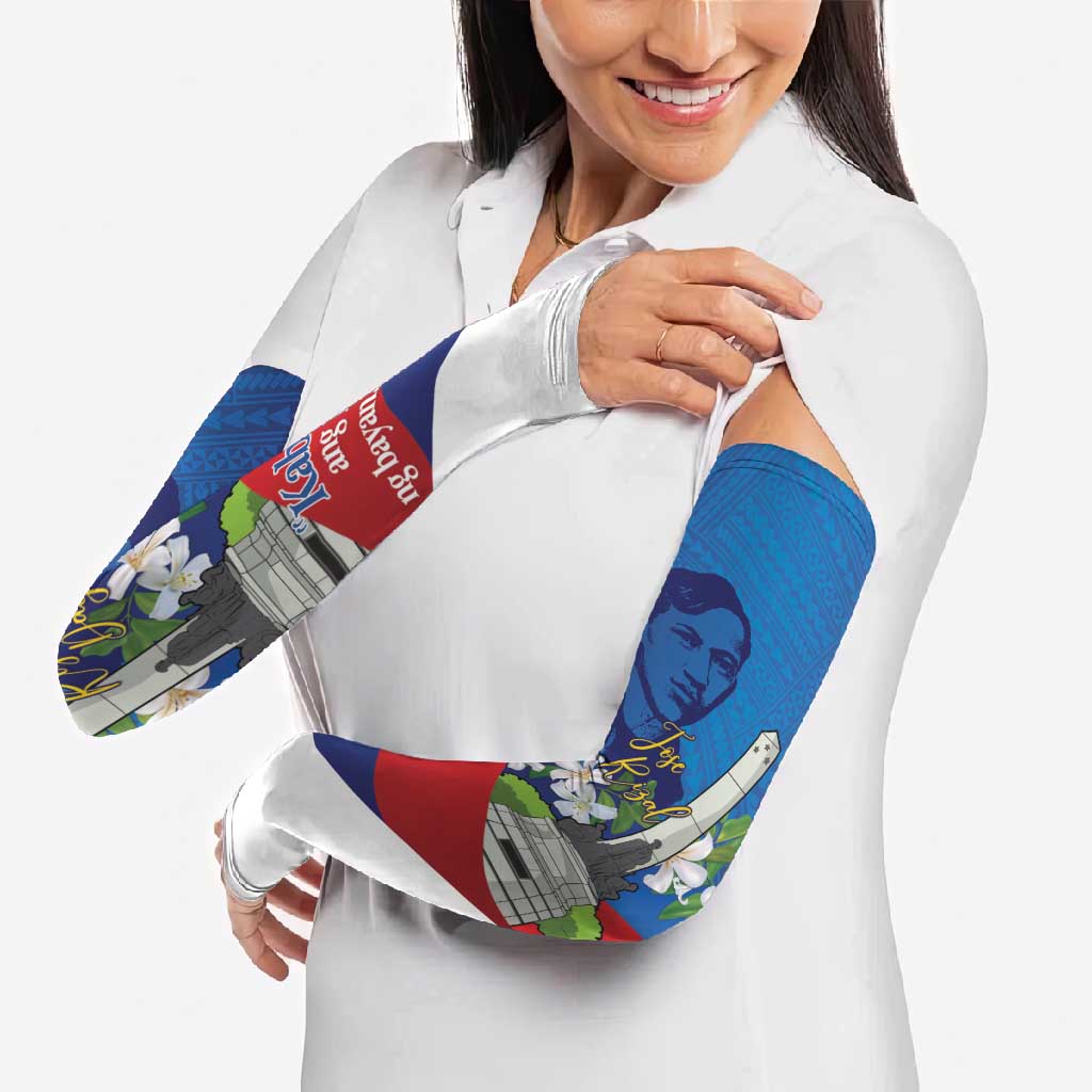 Philippines Rizal Day Arm Sleeves Filipino Motto Stella Polynesian Pattern - Wonder Print Shop