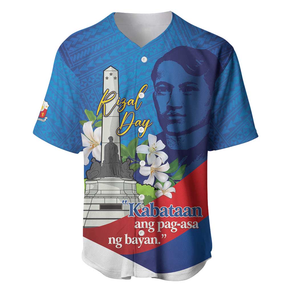 Philippines Rizal Day Baseball Jersey Filipino Motto Stella Polynesian Pattern - Wonder Print Shop