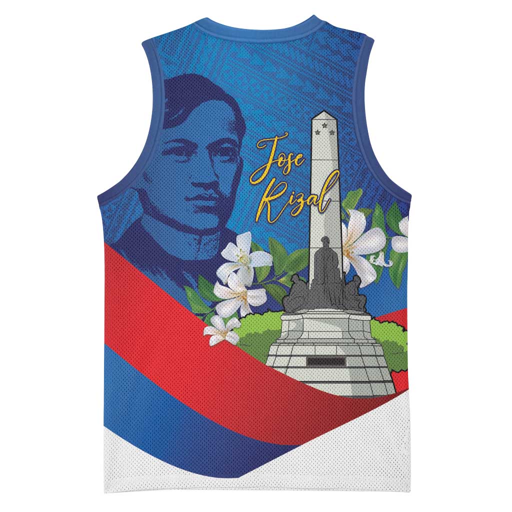 Philippines Rizal Day Basketball Jersey Filipino Motto Stella Polynesian Pattern - Wonder Print Shop