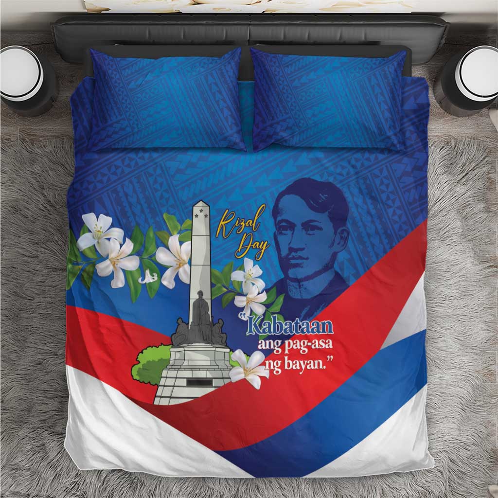 Philippines Rizal Day Bedding Set Filipino Motto Stella Polynesian Pattern - Wonder Print Shop