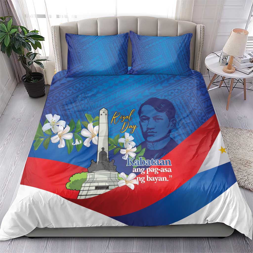 Philippines Rizal Day Bedding Set Filipino Motto Stella Polynesian Pattern - Wonder Print Shop