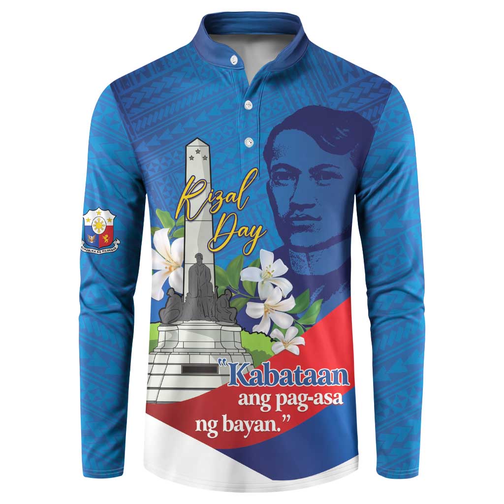 Philippines Rizal Day Button Sweatshirt Filipino Motto Stella Polynesian Pattern - Wonder Print Shop