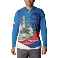 Philippines Rizal Day Button Sweatshirt Filipino Motto Stella Polynesian Pattern - Wonder Print Shop