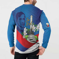 Philippines Rizal Day Button Sweatshirt Filipino Motto Stella Polynesian Pattern - Wonder Print Shop