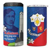 Philippines Rizal Day 4 in 1 Can Cooler Tumbler Filipino Motto Stella Polynesian Pattern - Wonder Print Shop