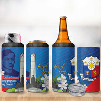 Philippines Rizal Day 4 in 1 Can Cooler Tumbler Filipino Motto Stella Polynesian Pattern - Wonder Print Shop