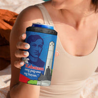 Philippines Rizal Day 4 in 1 Can Cooler Tumbler Filipino Motto Stella Polynesian Pattern - Wonder Print Shop